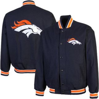 Denver Broncos Contender Full Zip Wool Jacket   Navy Blue