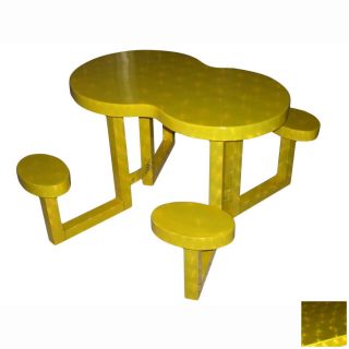 Ofab Yellow Cast Aluminum Picnic Table
