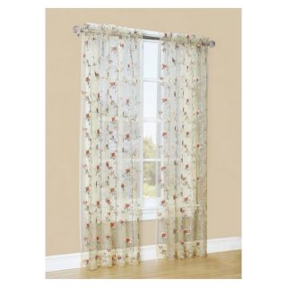 Style Selections Arcadia 84 in L Floral Antique Rod Pocket Sheer Curtain