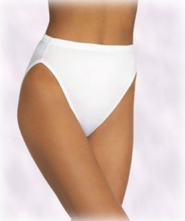 Vanity Fair Women's Comfort Essentials Satin Hi Cut Panties Brief Panties, 3 Pack, Star White, Size 9