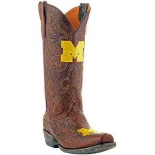 Gameday Michigan Wolverines Cowboy Boots   Brown