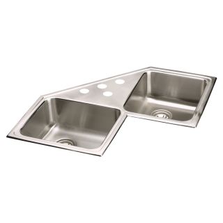 Elkay Lustertone 18 Gauge Double Basin Drop In Stainless Steel Kitchen Sink