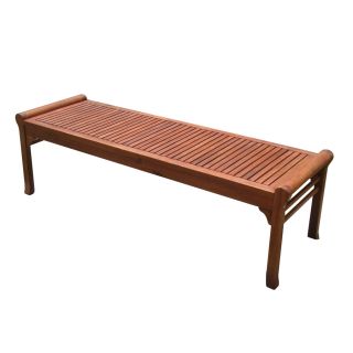 VIFAH 59 in L Painted Wood Patio Bench