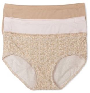 Bali Women's Fit Your Curves Cotton Stretch Hipster Panties Brief Panties 3 pack, Neutral/White/Neutral, Medium