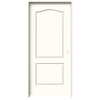 ReliaBilt 2 Panel Arch Top Solid Core Smooth Molded Composite Left Hand Interior Single Prehung Door (Common 80 in x 36 in; Actual 81.68 in x 37.56 in)