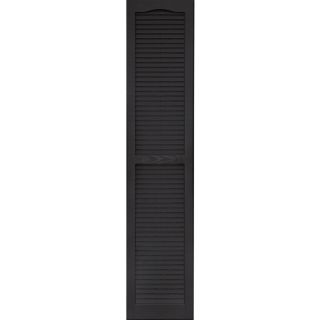Vantage 2 Pack Black Louvered Vinyl Exterior Shutters (Common 66.625 in x 13.875 in; Actual 66.625 in x 13.875 in)
