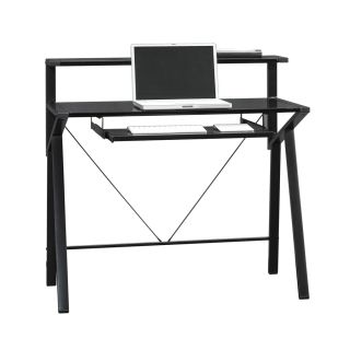 Sauder Vector Black Glass Computer Desk