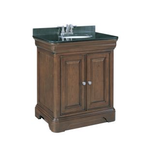 allen + roth Fenella 30.5 in x 22 in Rich Cherry Undermount Single Sink Bathroom Vanity with Granite Top