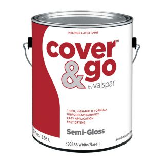 Valspar Cover and Go 124 fl oz Interior Semi Gloss White Latex Base Paint with Mildew Resistant Finish
