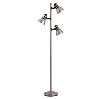 Style Selections 64 in Satin Nickel Indoor Floor Lamp with Metal Shade