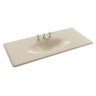 KOHLER Iron/Impressions 49.625 in W x 22.25 in D Almond Cast Iron Integral Single Sink Bathroom Vanity Top