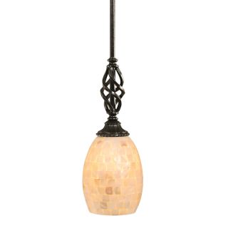 Brooster 5 in W Dark Granite Mini Pendant Light with Tinted Shade
