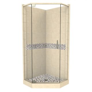 American Bath Factory Java 86 in H x 32 in W x 36 in L Medium with Java Accent Neo Angle Corner Shower Kit