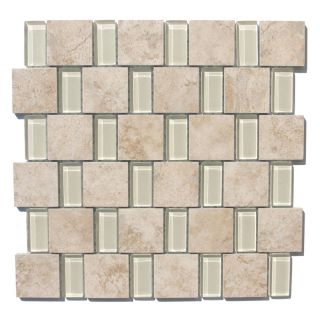 GBI Tile & Stone Inc. Capri Glass Glazed Porcelain Mosaic Subway Wall Tile (Common 12 in x 12 in; Actual 11.81 in x 11.81 in)
