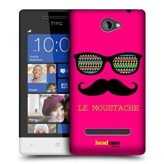 Head Case Designs Pink Le Moustaches Hard Back Case Cover For HTC Windows Phone 8S Cell Phones & Accessories