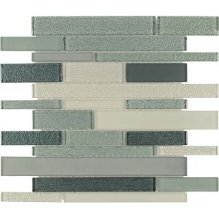 Elida Ceramica Summer Breeze Brick Glass Mosaic Subway Indoor/Outdoor Wall Tile (Common 12 in x 14 in; Actual 11.75 in x 11.75 in)