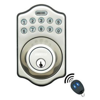 Lockstate LockState Connect Satin Nickel Commercial Cylinder Electronic Entry Door Deadbolt with Keypad