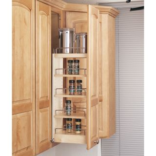 Rev A Shelf 8 in W x 10.75 in D x 26.25 in H 1 Tier Wood Pull Out Cabinet Basket