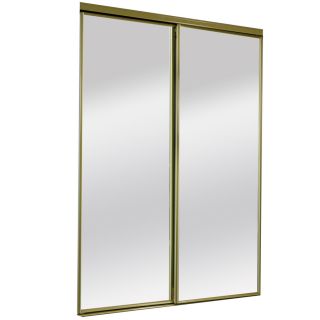 ReliaBilt Satin Gold Mirrored Sliding Door (Common 80.5 in x 60 in; Actual 80 in x 60 in)