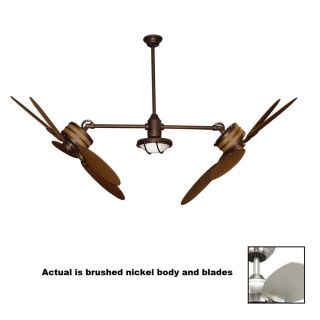 Yosemite Home Decor Twin Peaks 47 in Brushed Nickel Indoor Downrod Mount Ceiling Fan with Light Kit and Remote