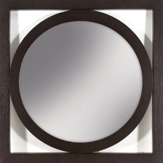 allen + roth 24 in x 24 in Chocolate Brown Square Framed Wall Mirror