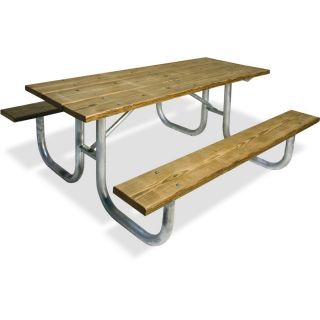 Ultra Play 6 ft Brown Steel Rectangle Picnic Table