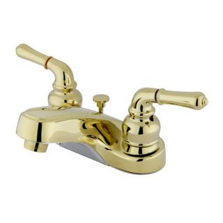 Elements of Design Magellan Polished Brass 2 Handle 4 in Centerset Bathroom Sink Faucet (Drain Included)