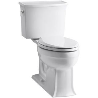 KOHLER Archer White 1.28 GPF (4.85 LPF) 12 in Rough In WaterSense Elongated 2 Piece Comfort Height Toilet
