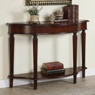 Powell Masterpiece Warm Cherry Rubberwood Half Round Console and Sofa Table