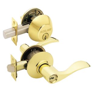 Schlage Accent Bright Brass Residential Single Lock Door Handleset