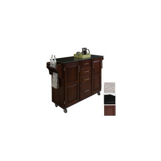 Home Styles 52.5 in L x 18 in W x 35.75 in H Medium Cherry Kitchen Island with Casters