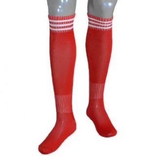 Allegra K Boys Striped Knee High Soccer Hockey Football Socks Stockings Red Pair Clothing