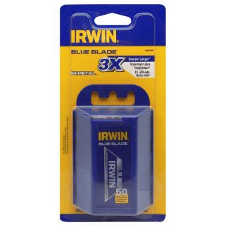 IRWIN 50 Pack Bi Metal Blue Utility Knife Blades
