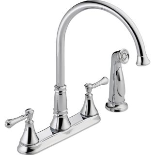 Delta Cassidy Chrome High Arc Kitchen Faucet with Side Spray