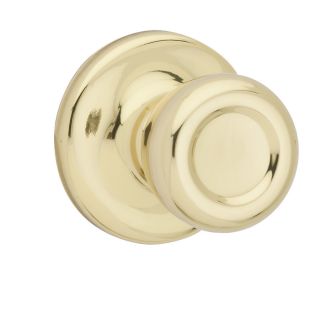 Kwikset Mobile Home Polished Brass Round Residential Passage Door Knob