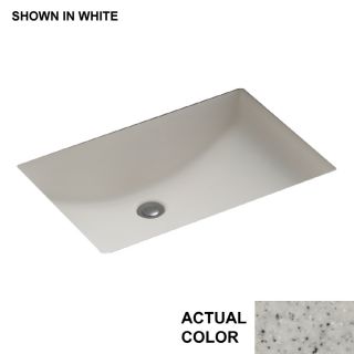 Swanstone Tahiti Gray Composite Undermount Rectangular Bathroom Sink with Overflow