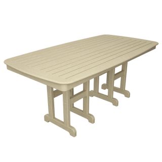 Trex Outdoor Furniture Yacht Club 71.5 in x 36.75 in Sand Castle Plastic Rectangle Patio Dining Table