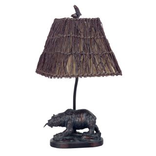 Cal Lighting 22 in Antique Bronze Indoor Table Lamp with Shade