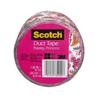 Scotch 1.88 in x 30 ft Pink Paisley Duct Tape