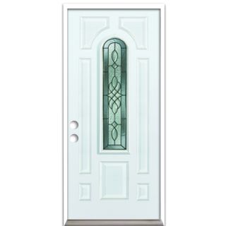 ReliaBilt Center Arch Lite Prehung Inswing Steel Entry Door Prehung (Common 80 in x 36 in; Actual 81 in x 37 in)