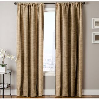 allen + roth Ellesmere 84 in L Striped Camel Rod Pocket Curtain Panel