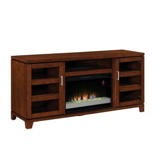 allen + roth 64 in W 4,600 BTU Auburn Wood and Metal Wall Mount Electric Fireplace with Thermostat and Remote Control