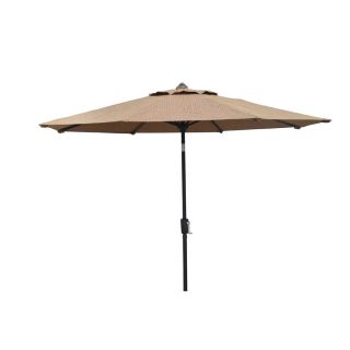 allen + roth 8 ft 10 in Light Brown Round Patio Umbrella