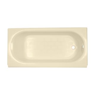 American Standard Princeton 60 in L x 30 in W x 17.5 in H Bone Porcelain Enameled Steel Rectangular Skirted Bathtub with Right Hand Drain
