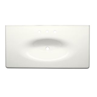 KOHLER Iron/Impressions 43.625 in W x 22.25 in D White Cast Iron Integral Single Sink Bathroom Vanity Top