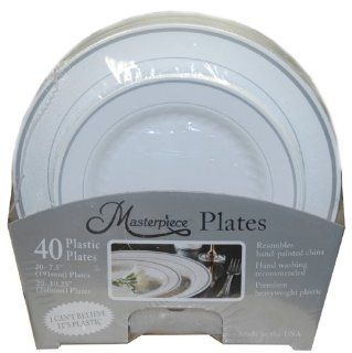 Masterpiece "I can't believe it's plastic" 40 Plates (Includes 20   7.5" Plates and 20   10.25" Plates) Kitchen & Dining
