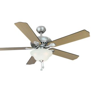 Harbor Breeze Crosswinds 52 in Brushed Nickel Indoor Downrod or Flush Mount Ceiling Fan with Light Kit and Remote Control