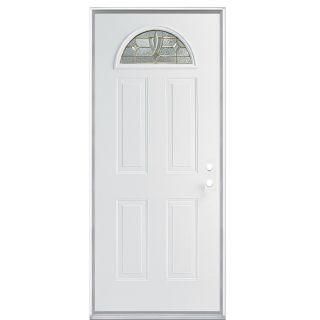 ReliaBilt Fan Lite Prehung Inswing Steel Entry Door Prehung (Common 80 in; Actual 81.5 in x 37.5 in)