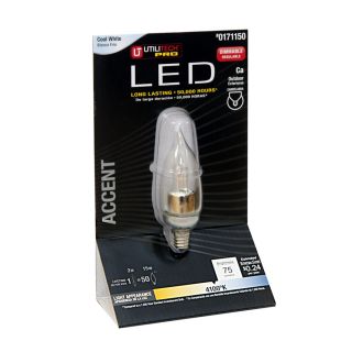 Utilitech 2 Watt (15W Equivalent) Cool White Decorative LED Light Bulb