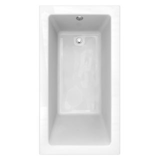 American Standard Studio 66 in L x 36 in W x 22.5 in H White Acrylic Rectangular Drop In Bathtub with Reversible Drain